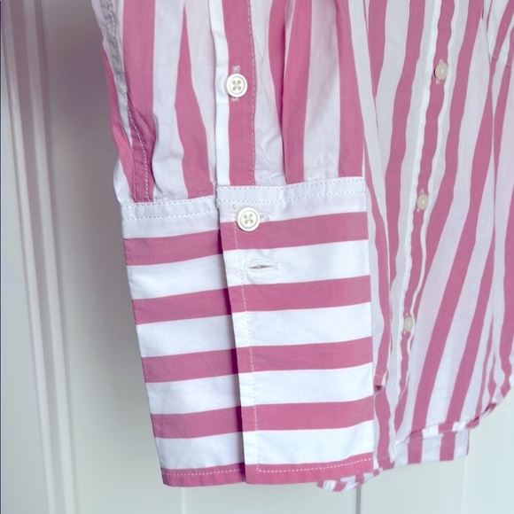 J. Crew | Pink & White Bold Striped Garçon Shirt | Size 6 - Picture 8 of 10